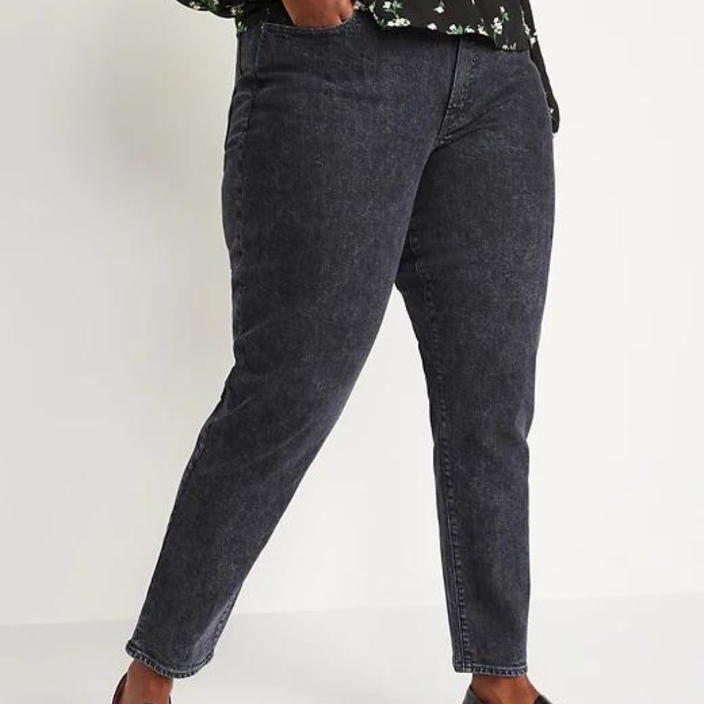 Old Navy High-Waisted O.G. Straight Black-Wash Jeans for Women New - Picture 6 of 7
